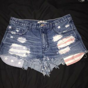 High Waisted American Flag Shorts
